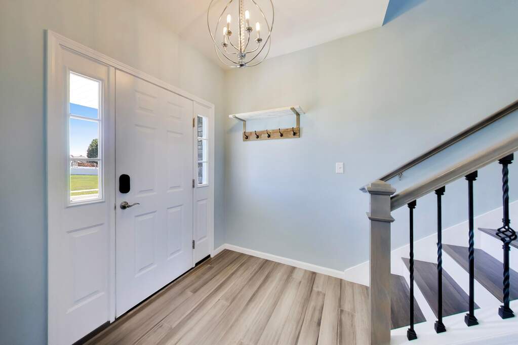 Backyard deck, patio and trail access