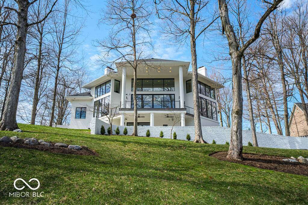 Gorgeous views from your multi-level patio, the perfect place for summer entertaining. at 395 Breakwater Drive, Fishers, IN 46037