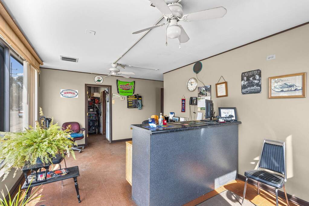 Interior shop view showing equipment and workspace