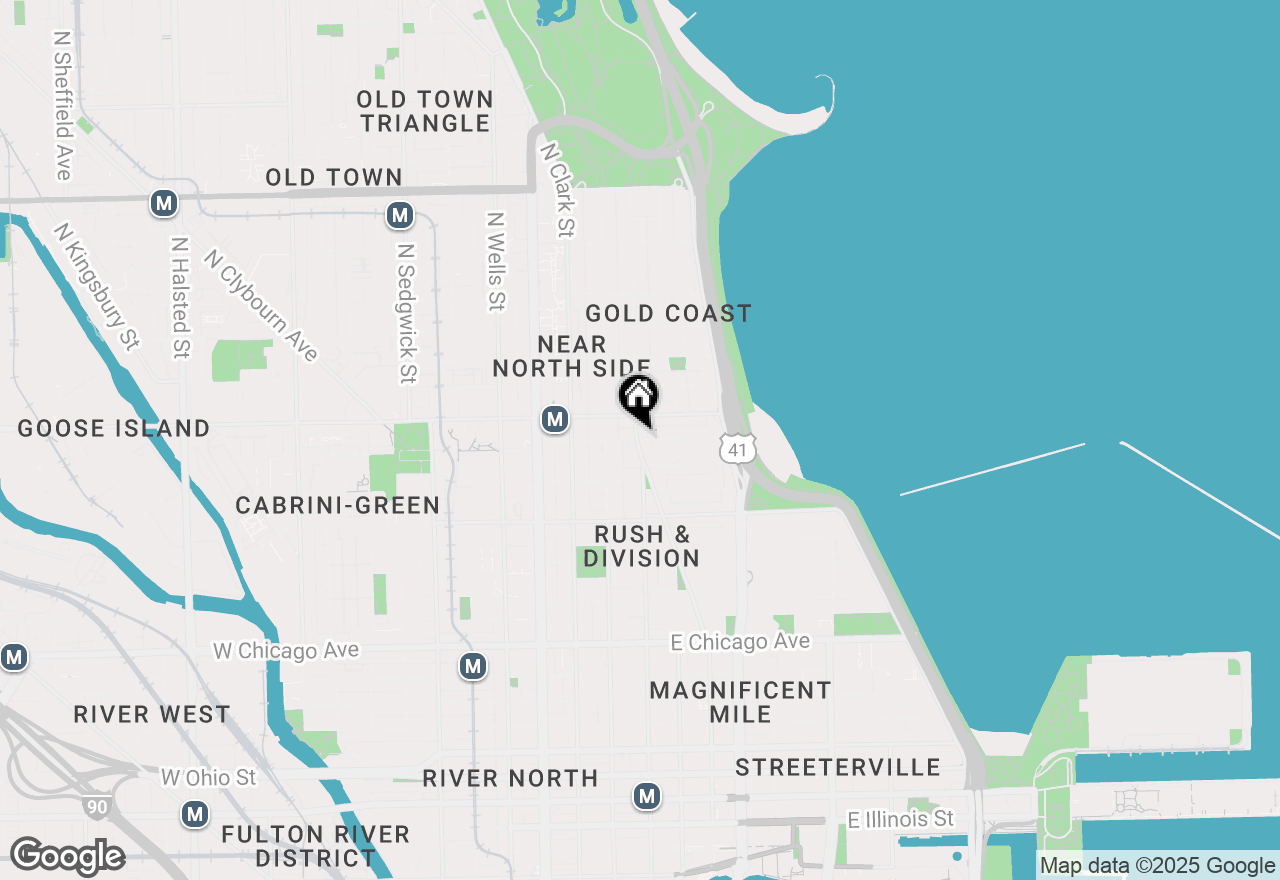 Map of 4 E Elm Street #PH23, Chicago, IL 60611