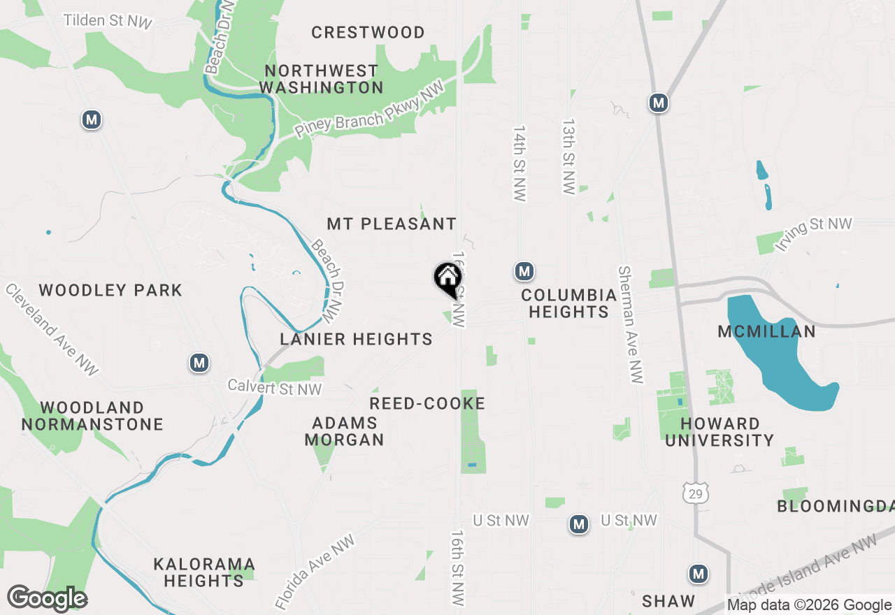Map of 1613 Harvard Street Nw #102, Washington, DC 20009