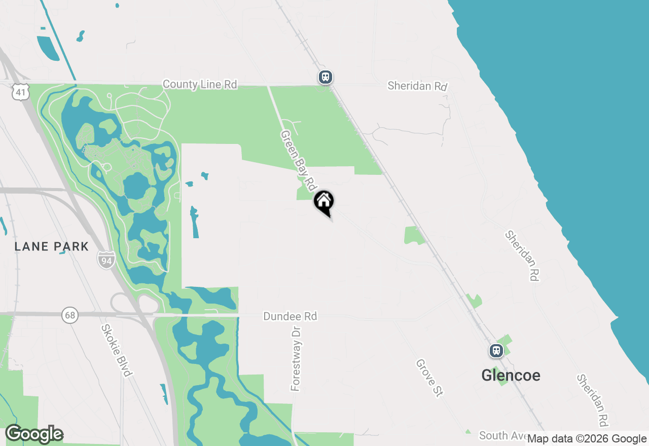 Map of 1180 Oak Ridge Drive, Glencoe, IL 60022