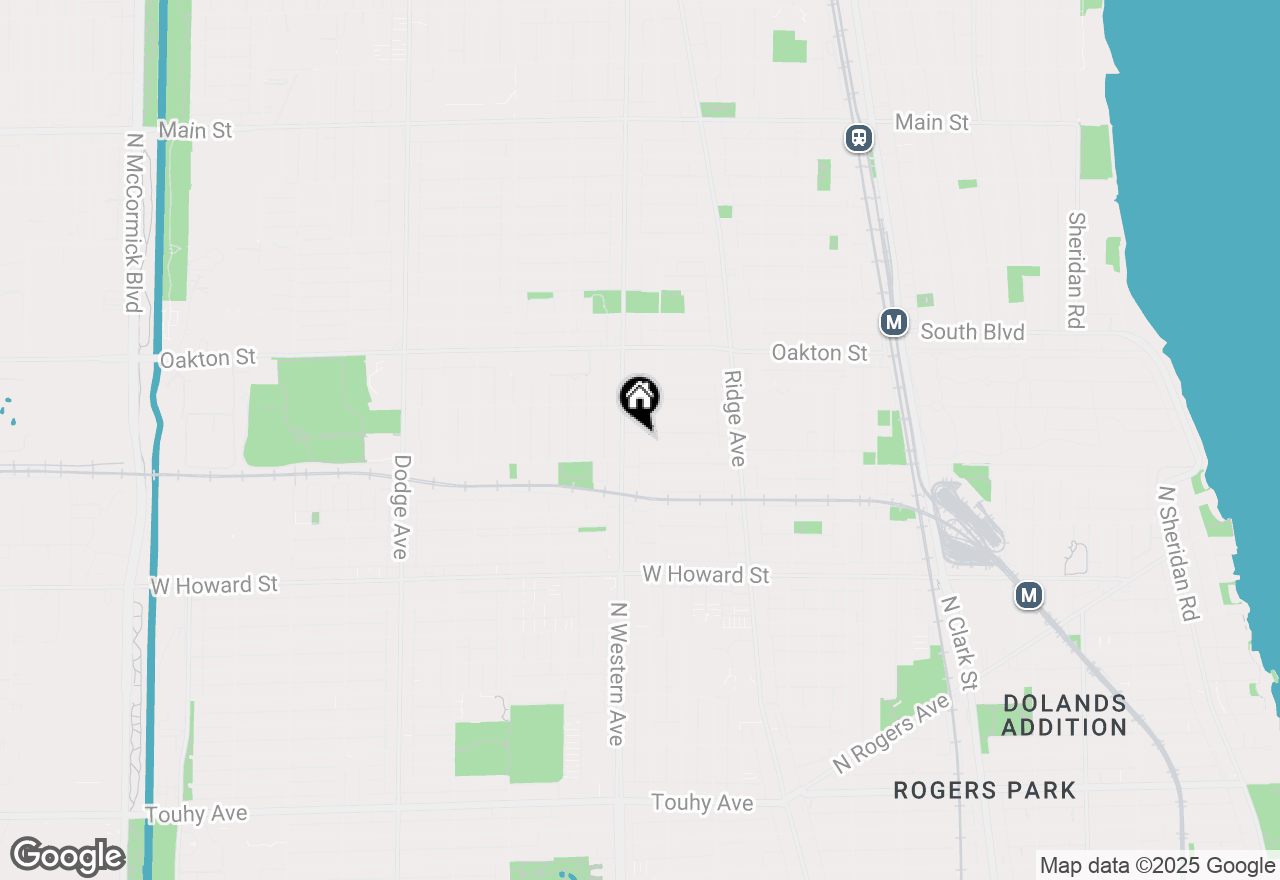 Map of 1215 Mulford Street #1W, Evanston, IL 60202