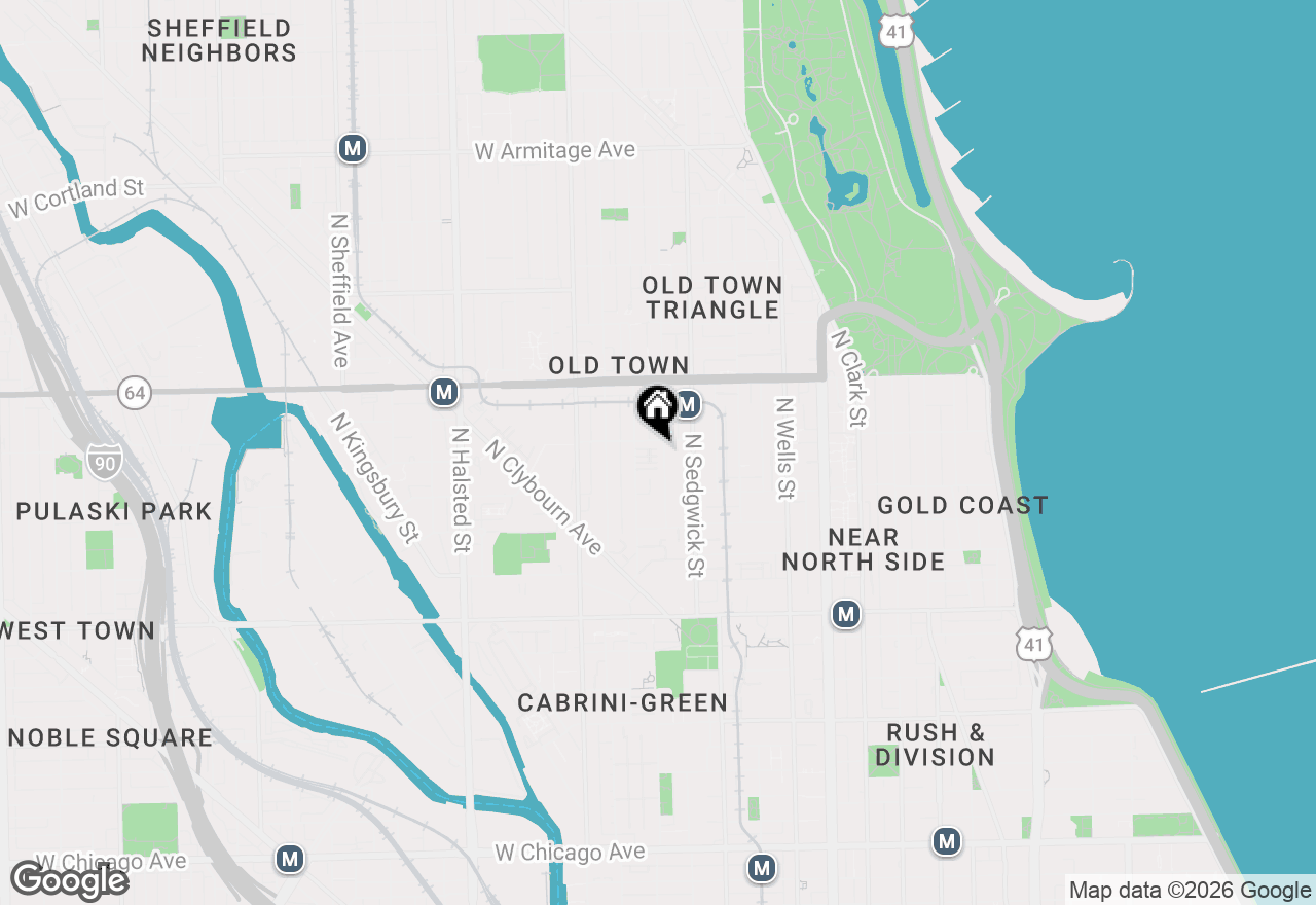 Map of 1445 N Cleveland Avenue #E, Chicago, IL 60610