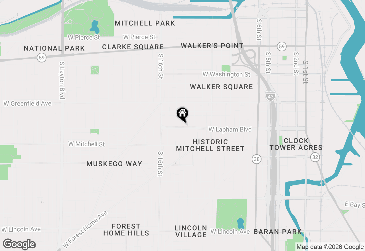 Map of 1571 S 14th St, Milwaukee, WI 53204