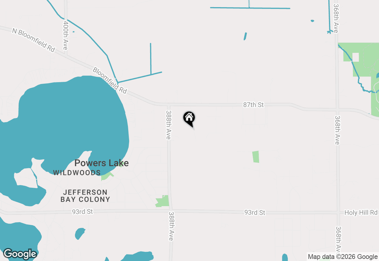 Map of 8760 385th Ave, Burlington, WI 53105