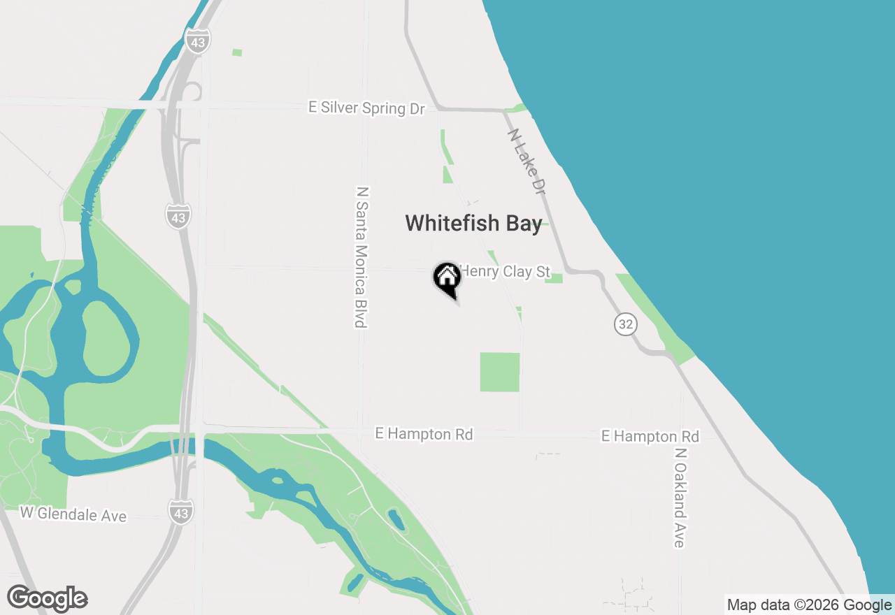 Map of 5100 N Idlewild Ave, Whitefish Bay, WI 53217