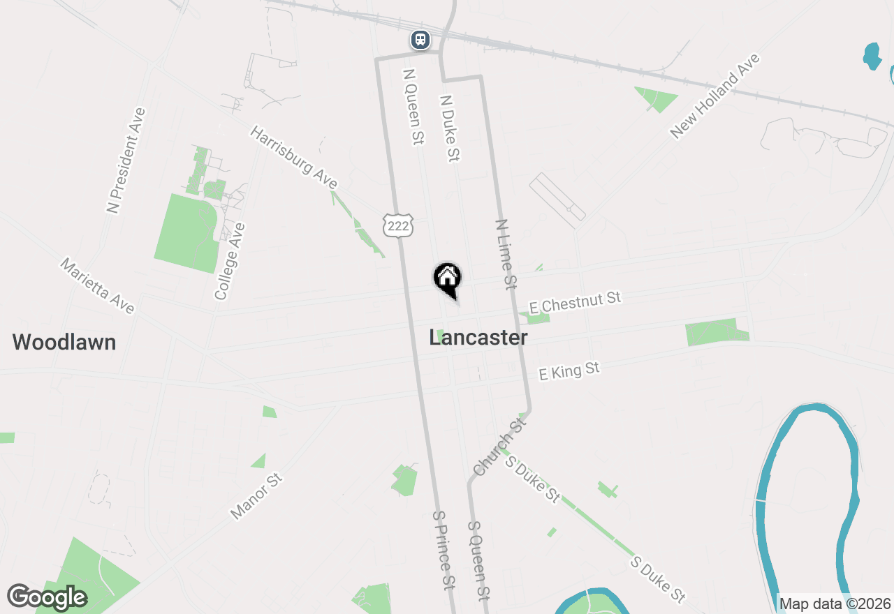 Map of 217 N Queen Street, Lancaster, PA 17603