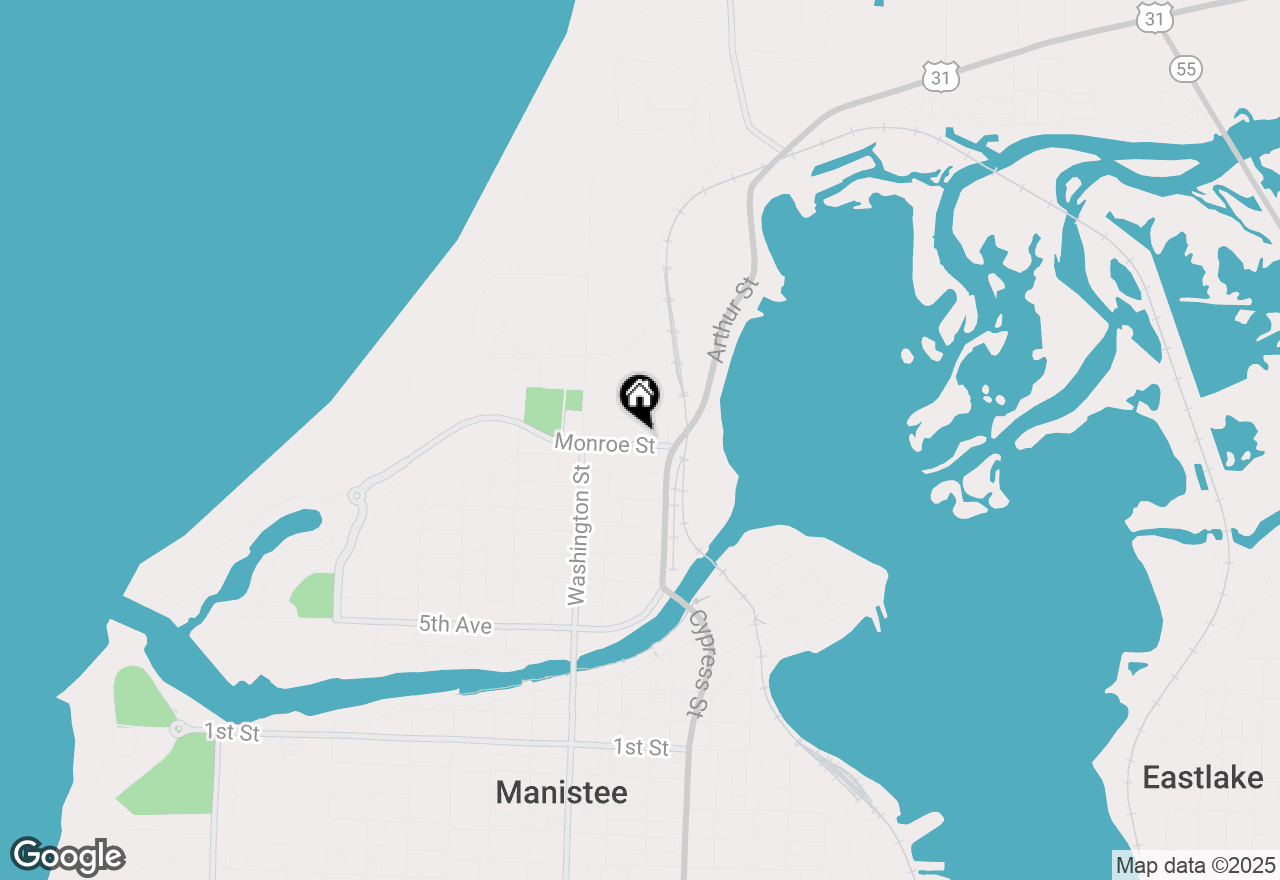 Map of 158 & 156 Monroe Street, Manistee, MI 49660