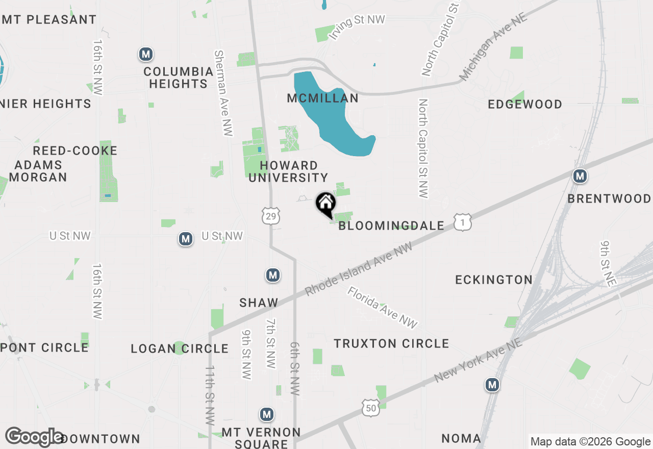 Map of 342 Oakdale Place Nw, Washington, DC 20001