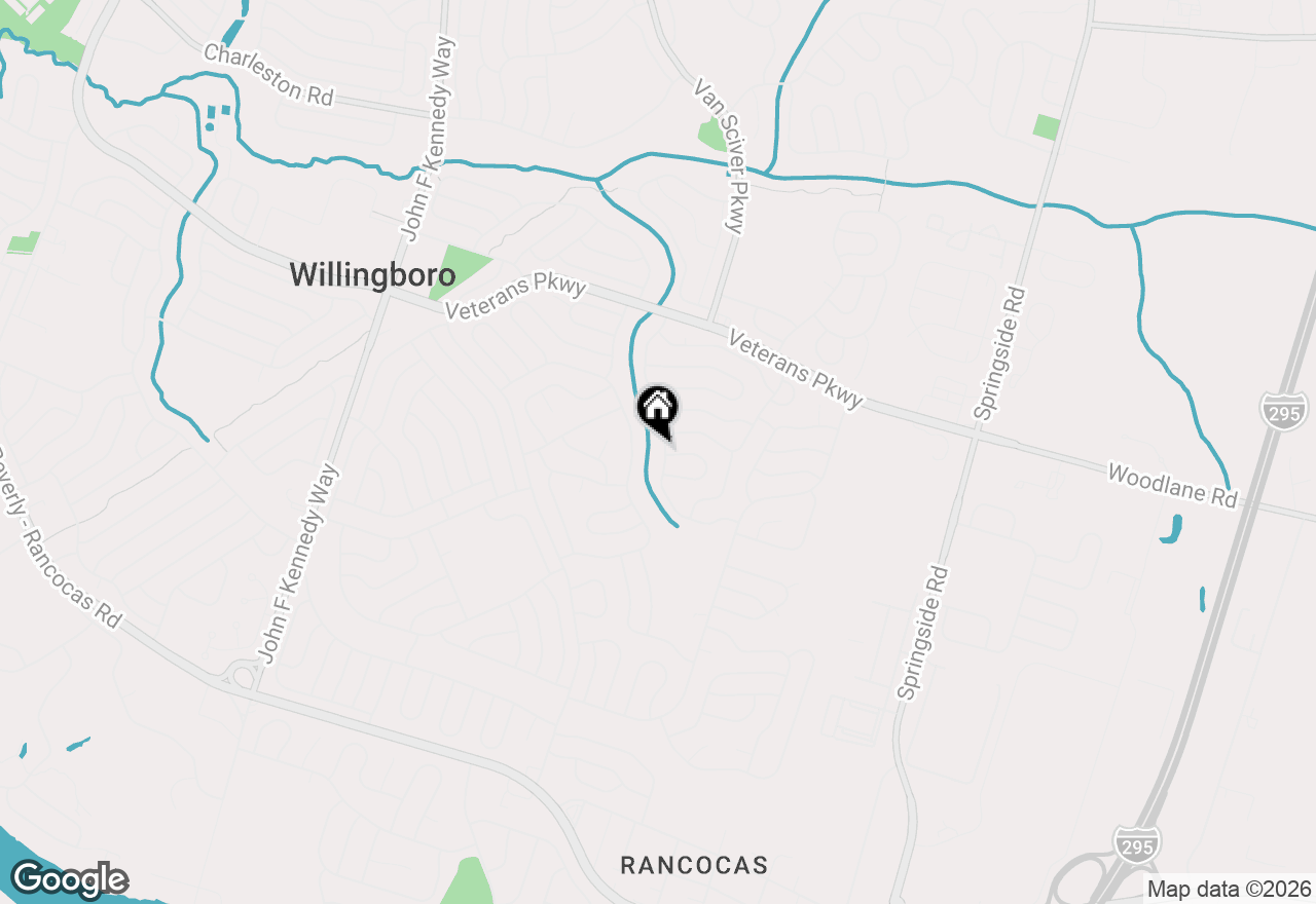 Map of 86 E River Drive, Willingboro, NJ 08046