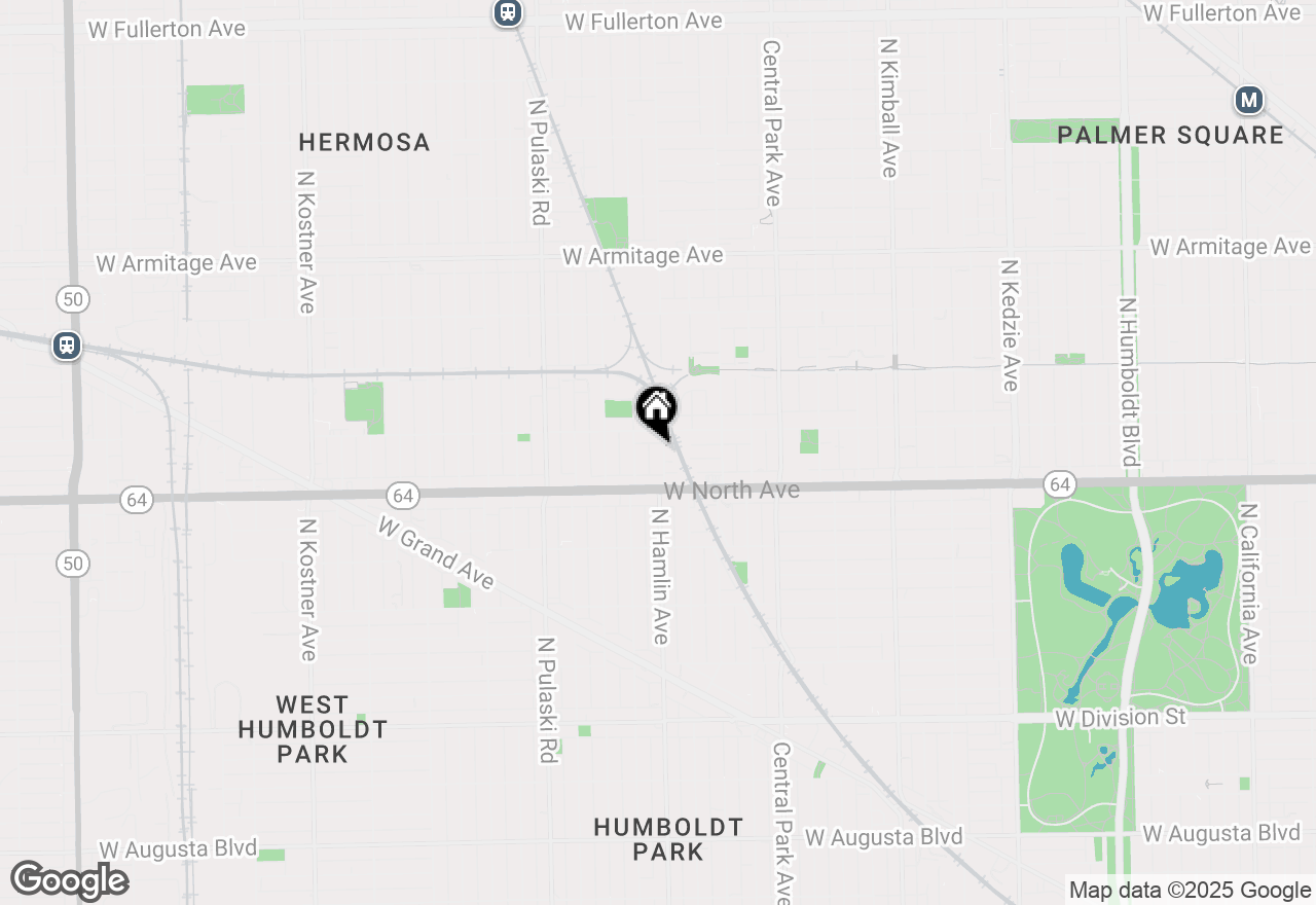 Map of 1638 N Hamlin Avenue, Chicago, IL 60647