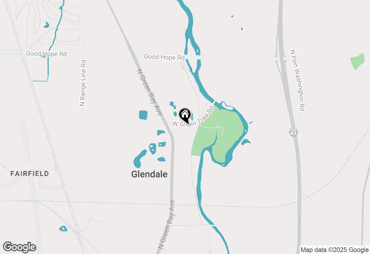 Map of 1625 W Green Tree Rd, Glendale, WI 53209