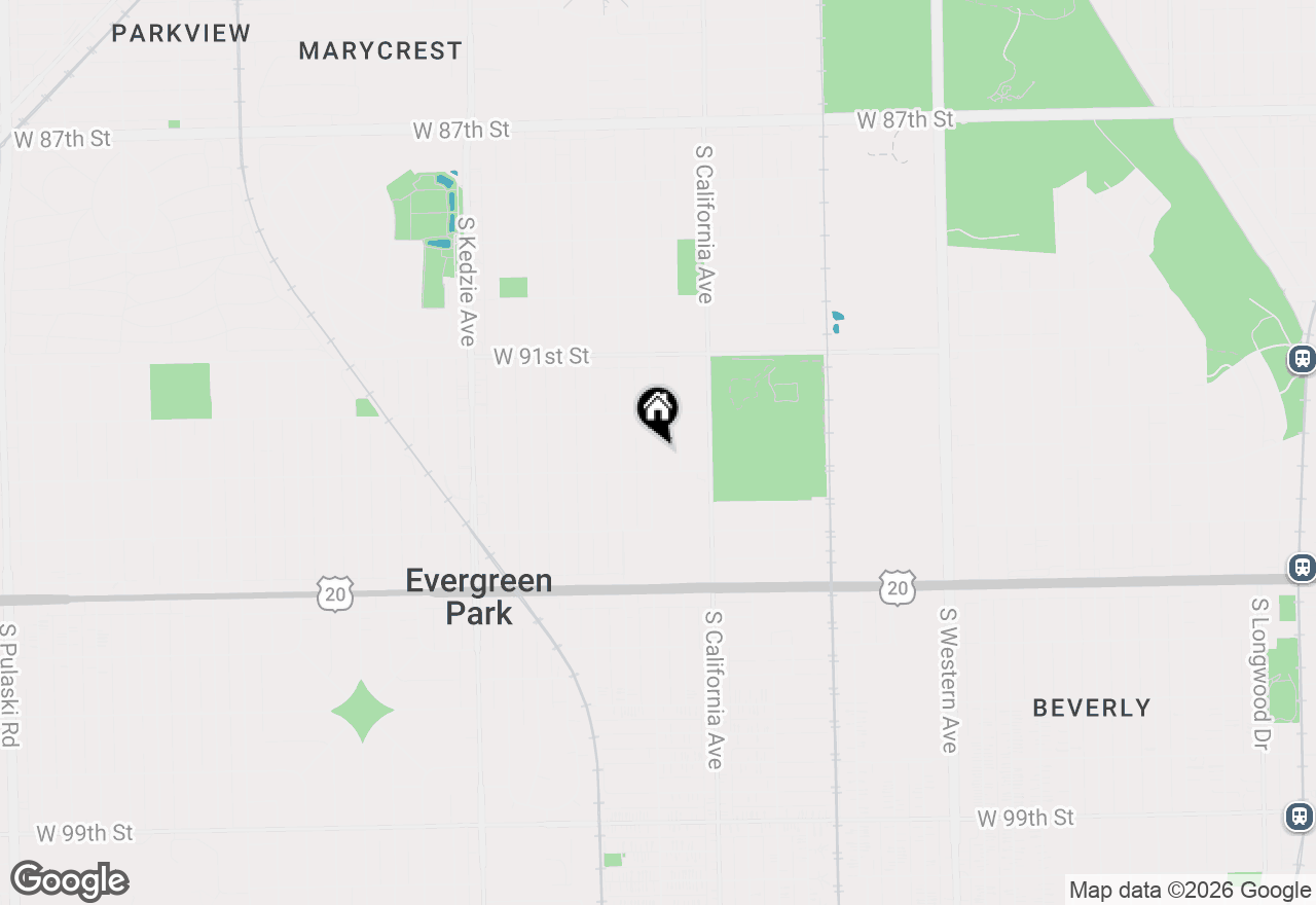 Map of 9243 S Francisco Avenue, Evergreen Park, IL 60805
