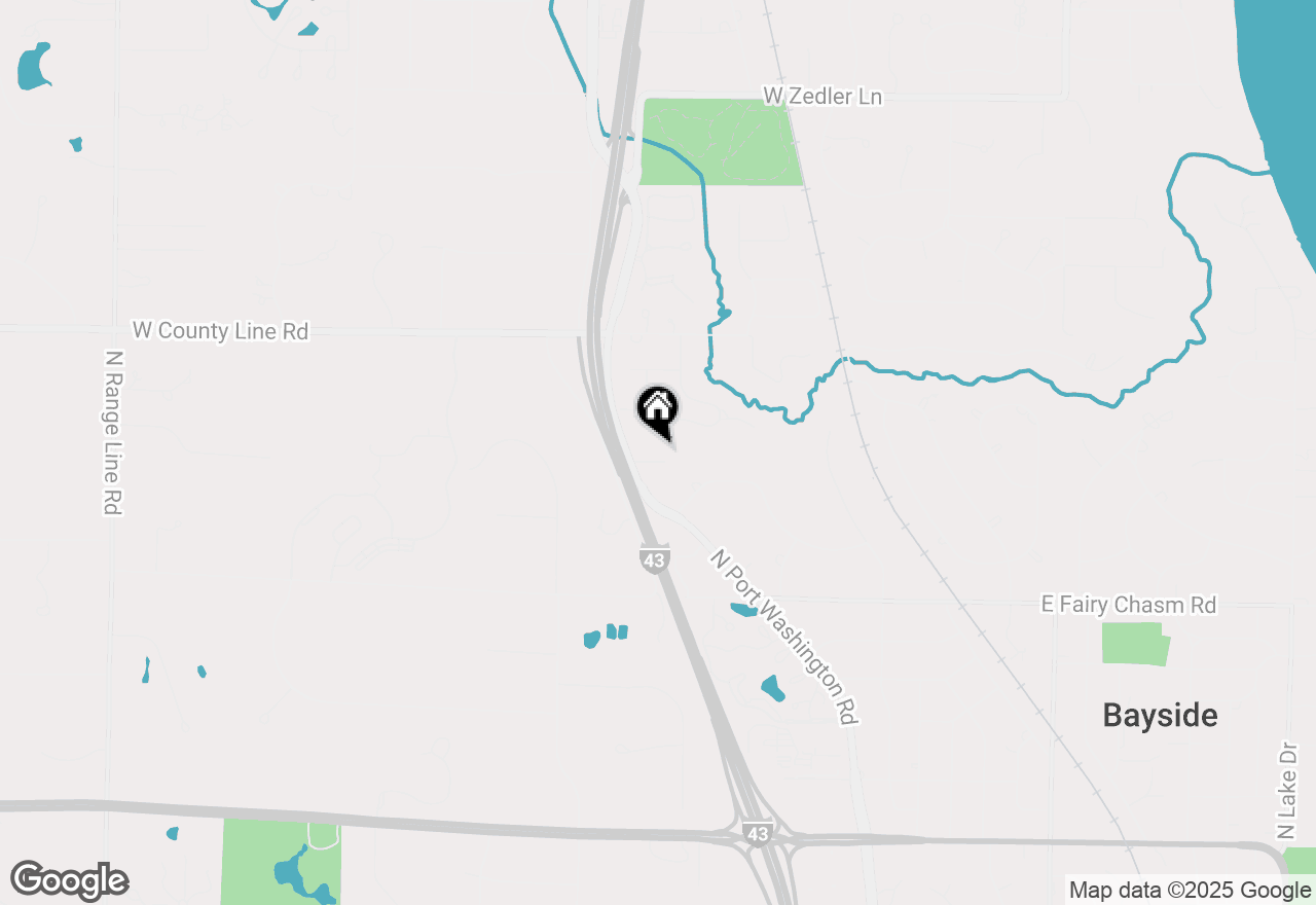 Map of 1030 W Ravine Ln, Bayside, WI 53217