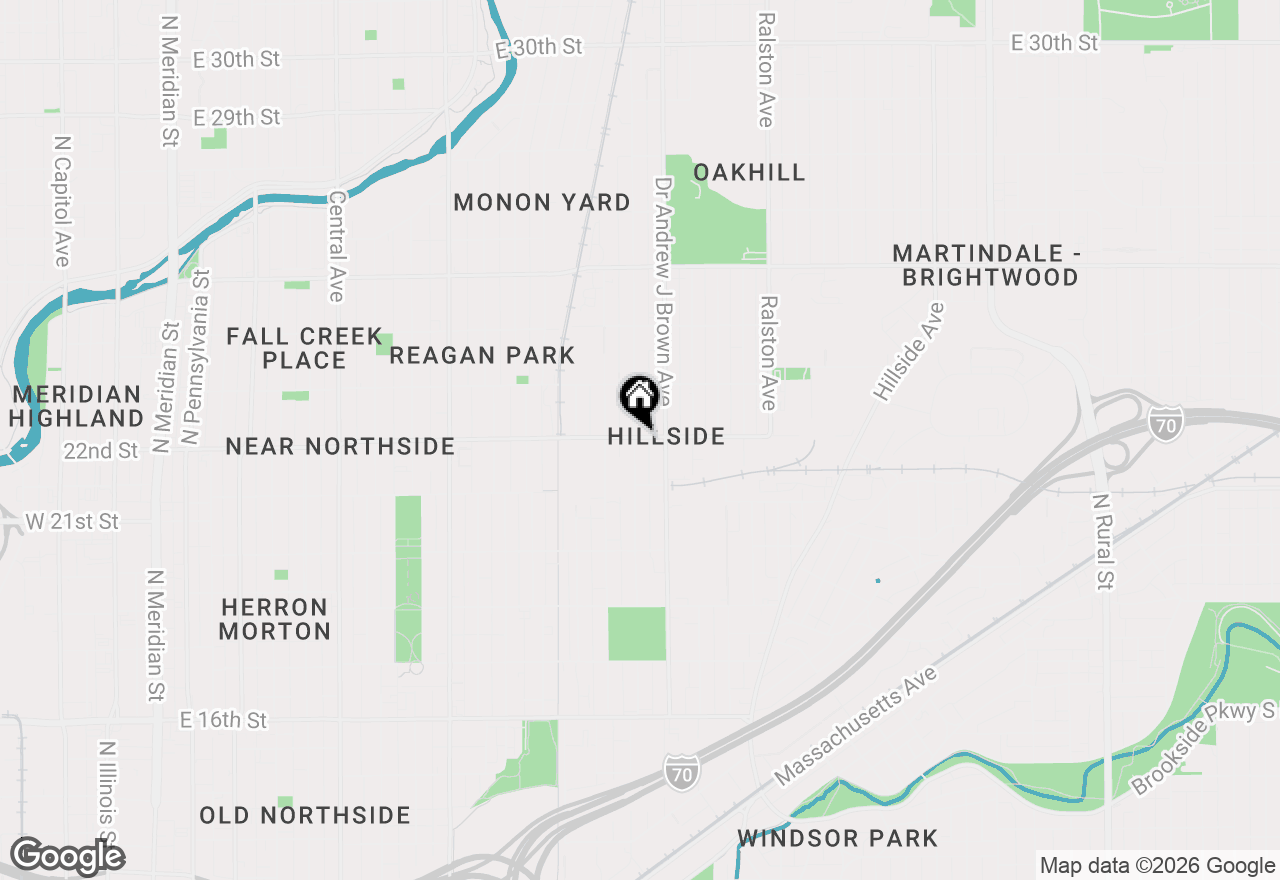 Map of 1311 E 22nd Street, Indianapolis, IN 46202