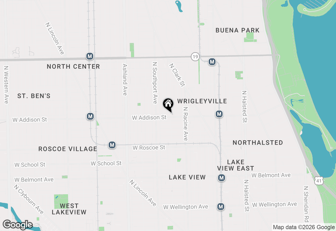 Map of 1308 W Addison Street #1W, Chicago, IL 60613