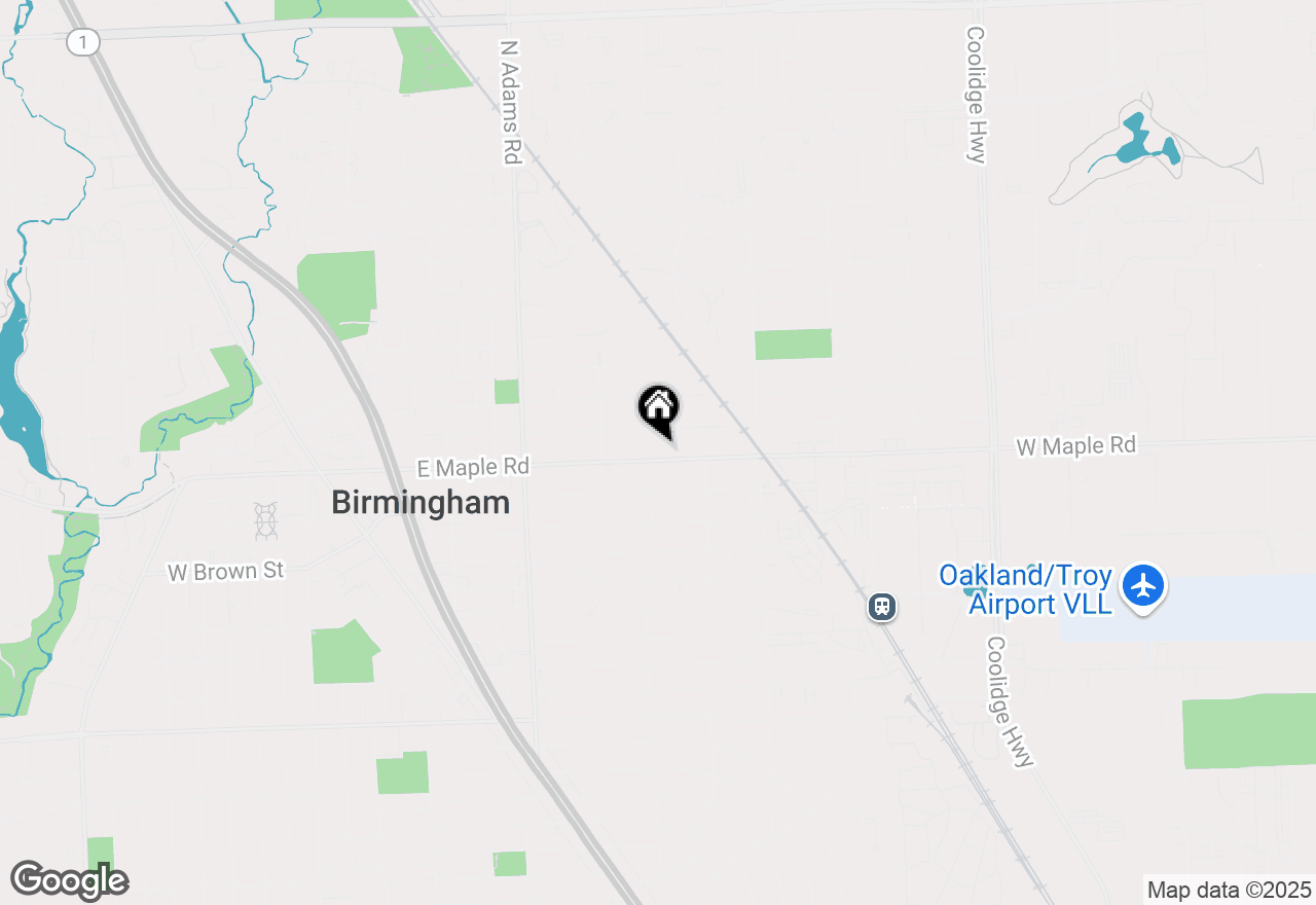 Map of 1619 E Maple Road, Birmingham, MI 48009