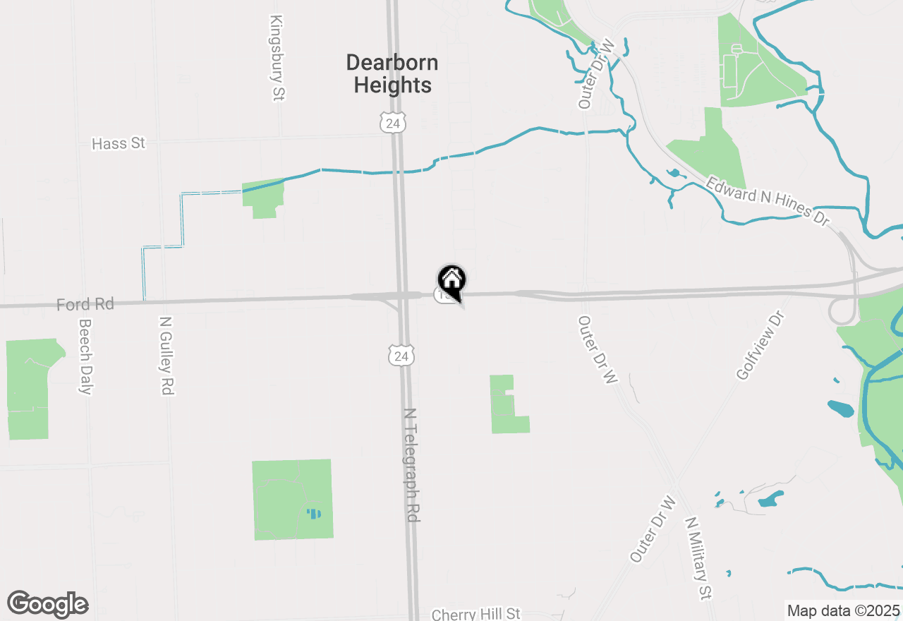 Map of 2212 N Highland Street, Dearborn, MI 48128