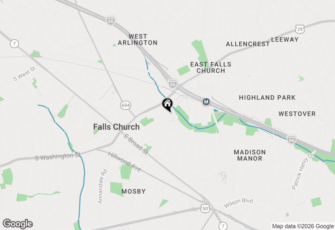 Map of 119 E Jefferson Street, Falls Church, VA 22046