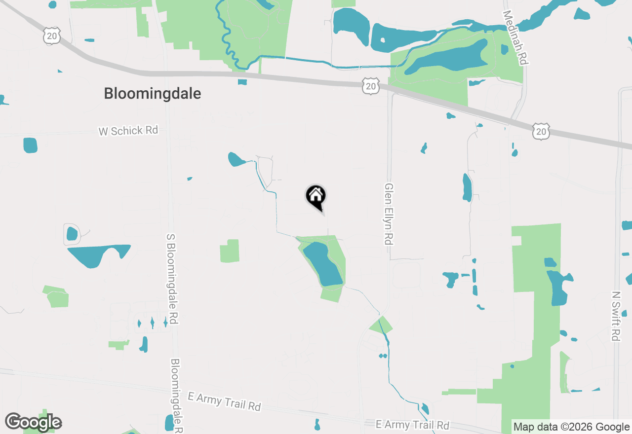 Map of 218 Downing Drive, Bloomingdale, IL 60108