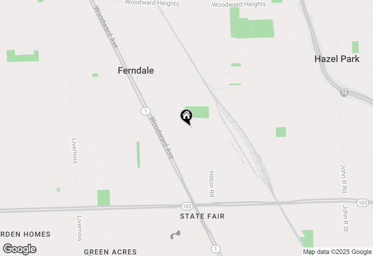 Map of 374 E Hazelhurst Street, Ferndale, MI 48220