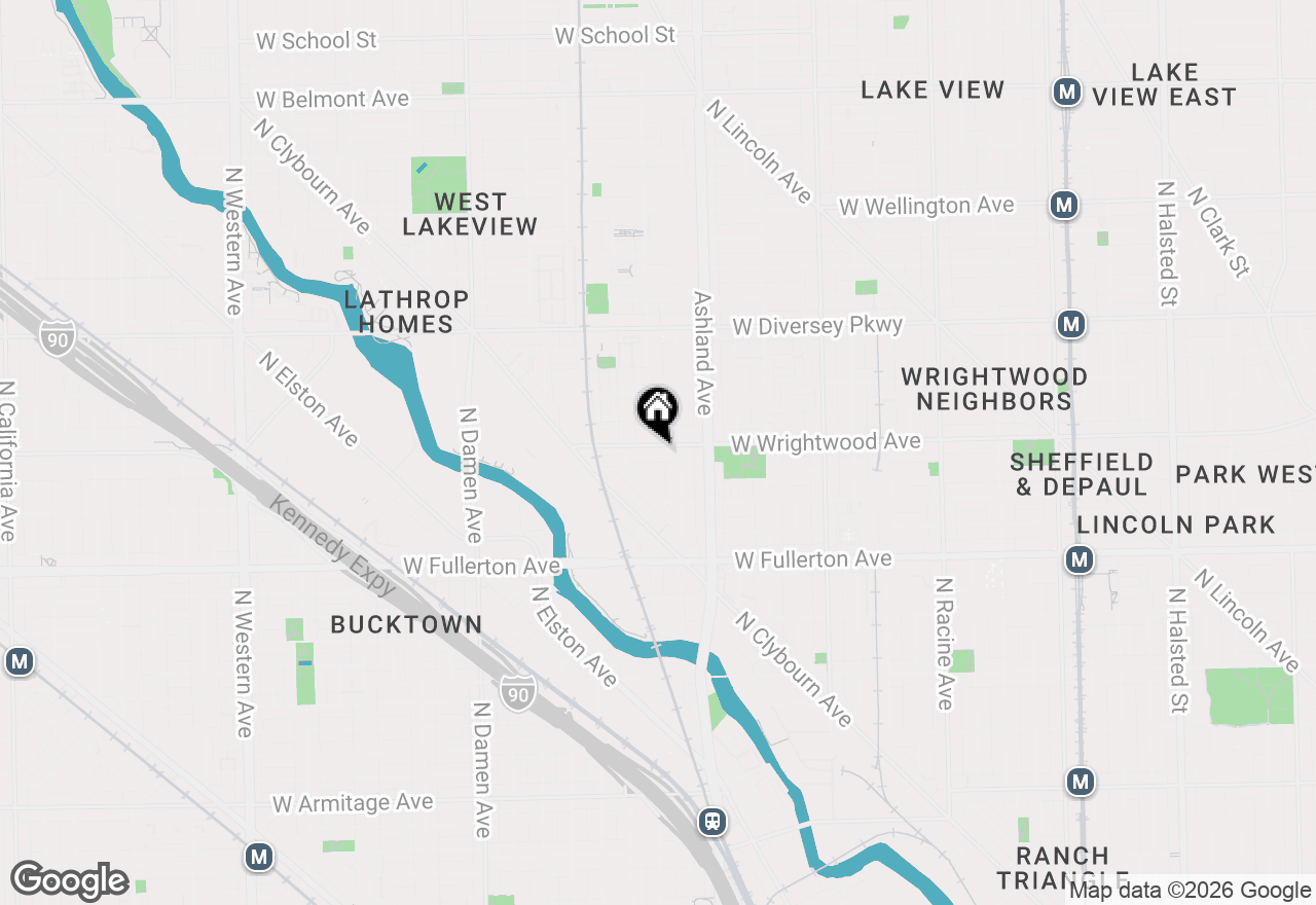 Map of 1657 W Wrightwood Avenue #3W, Chicago, IL 60614