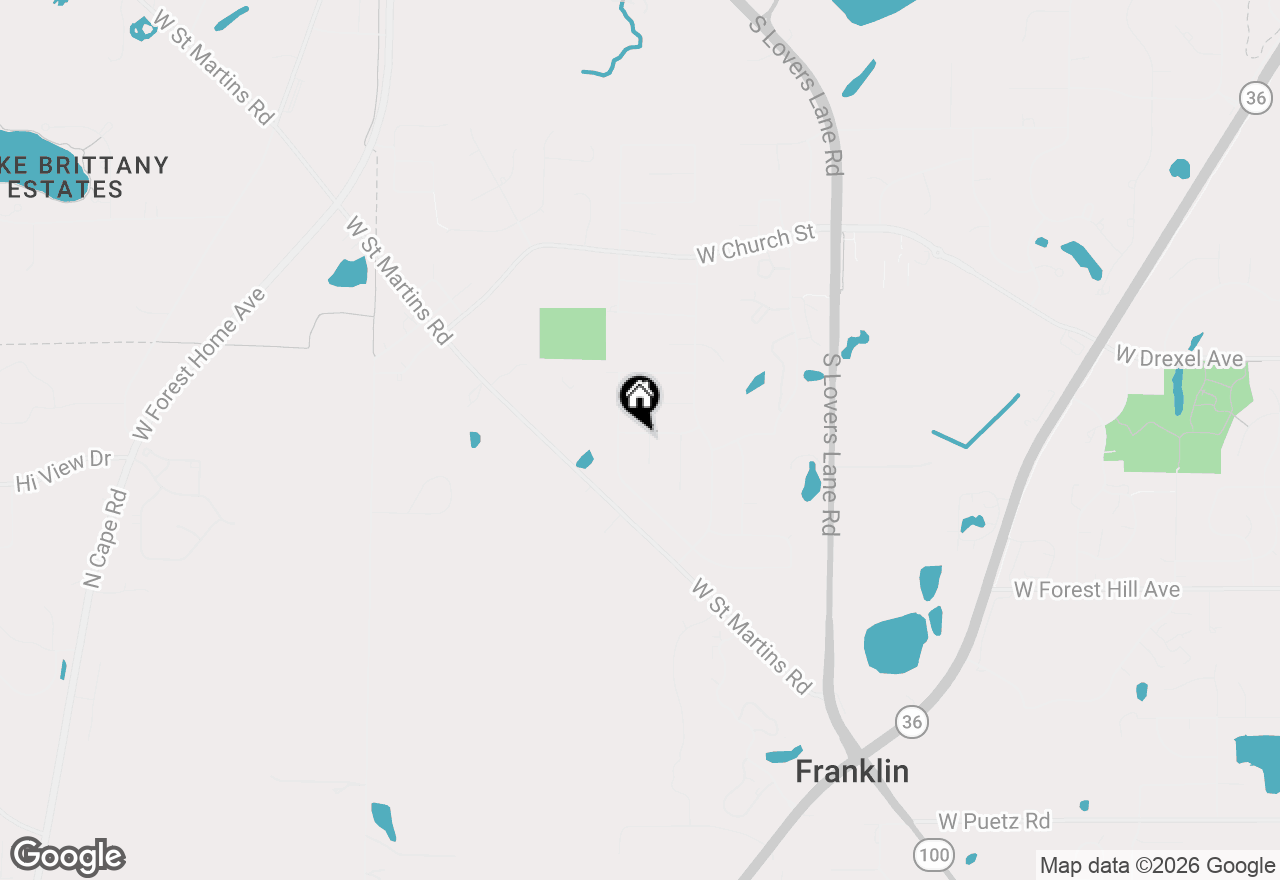 Map of 10653 Beacon Hill Ct W, Franklin, WI 53132