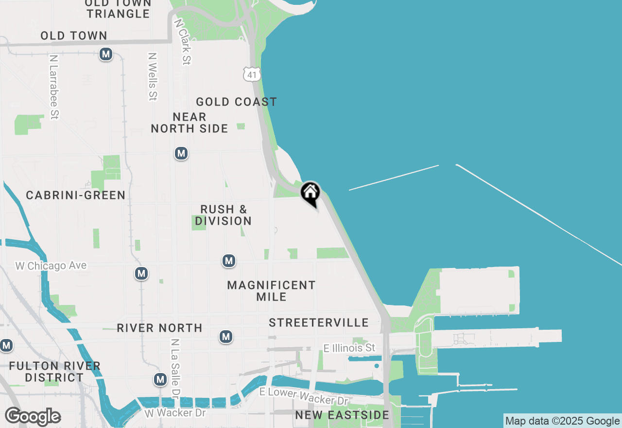 Map of 227 E Walton Place #2E, Chicago, IL 60611