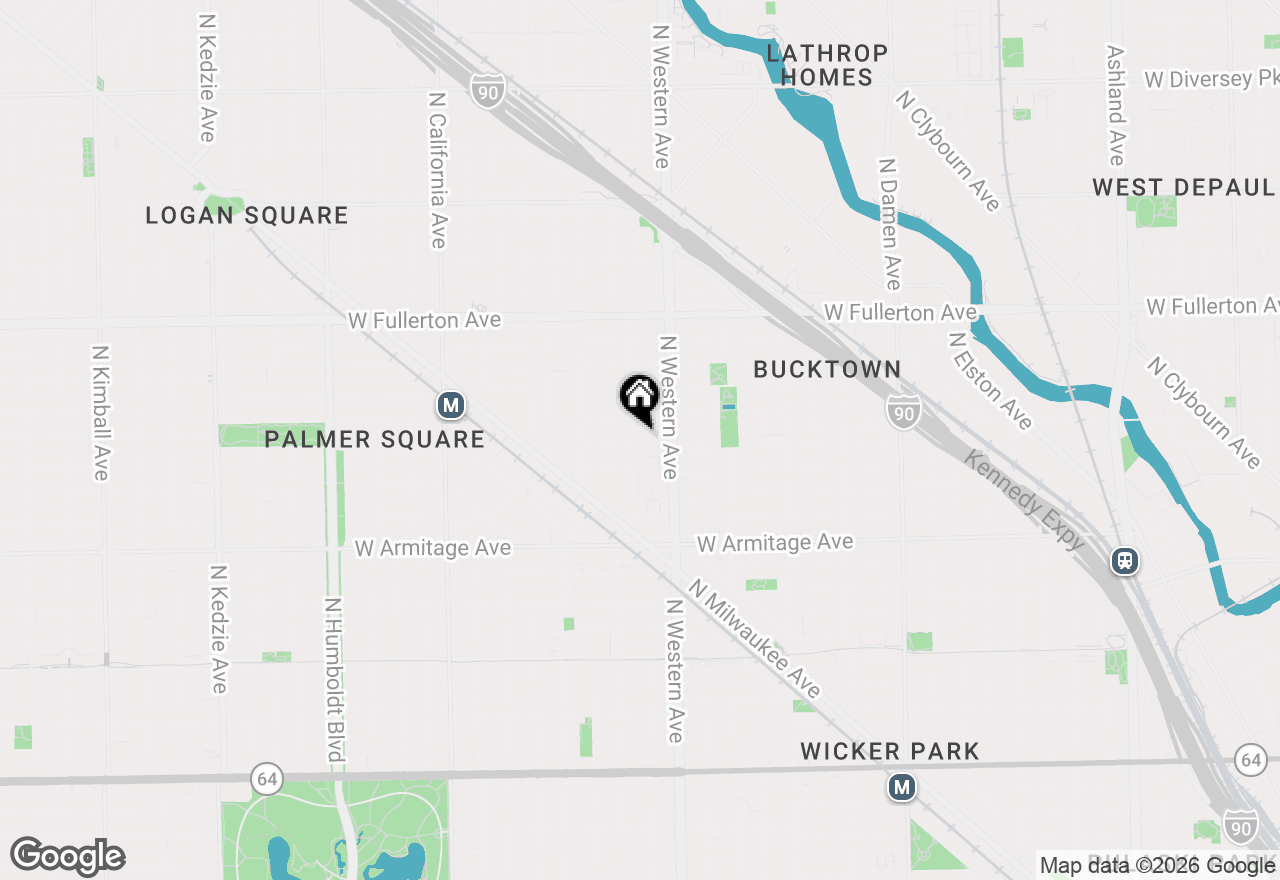Map of 2133 N Campbell Avenue #1B, Chicago, IL 60647