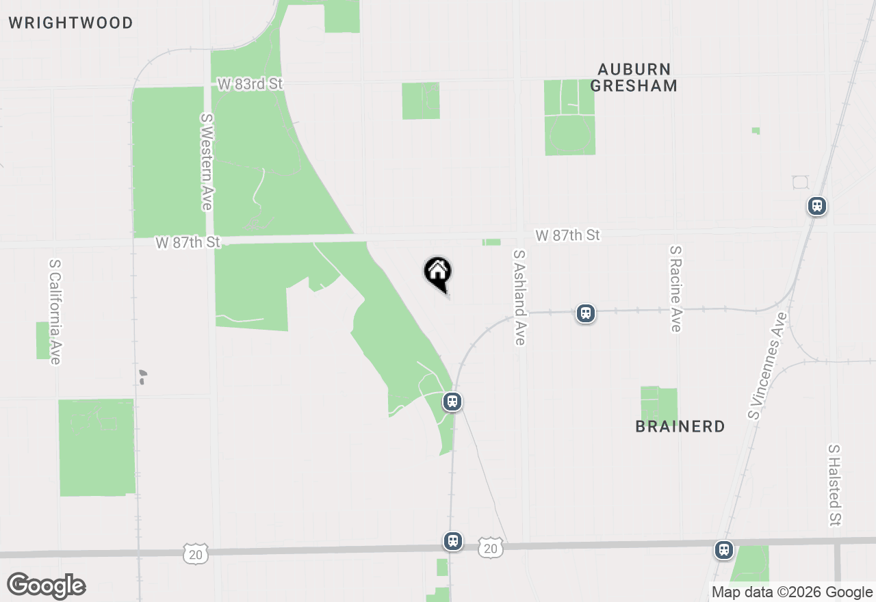 Map of 8838 S Wood Street, Chicago, IL 60620