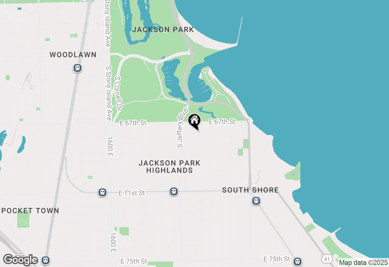 Map of 6742 S Clyde Avenue #1S, Chicago, IL 60649