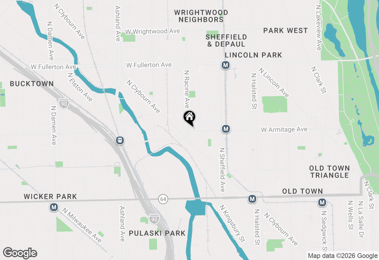Map of 1170 W Armitage Avenue #3W, Chicago, IL 60614