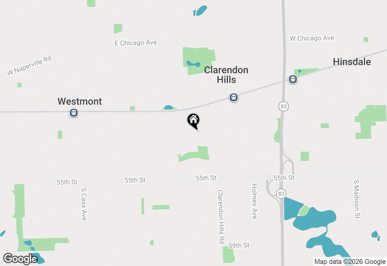 Map of 346 Ridge Avenue, Clarendon Hills, IL 60514