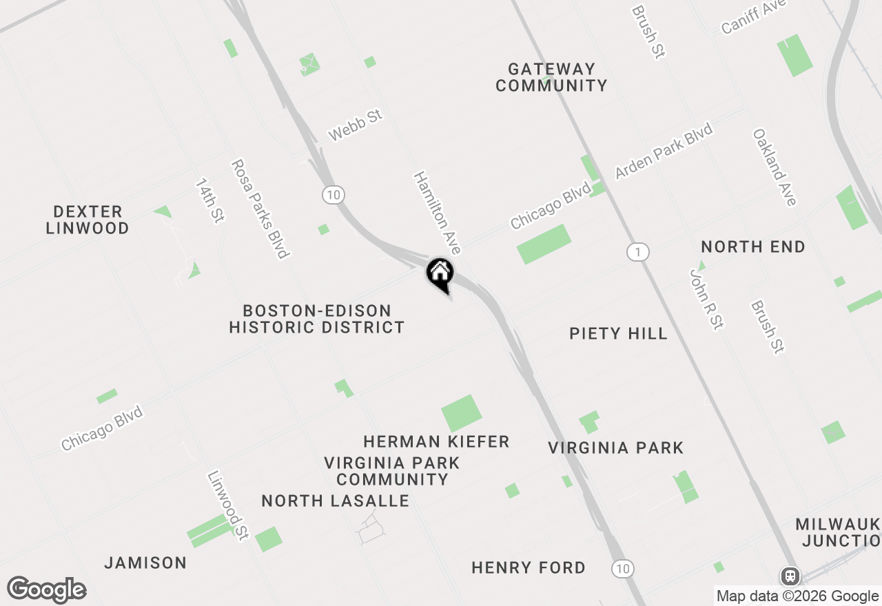 Map of 1234 Edison Street, Detroit, MI 48202