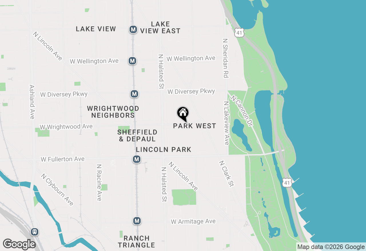 Map of 681 1/2 W Wrightwood Avenue #1W, Chicago, IL 60614