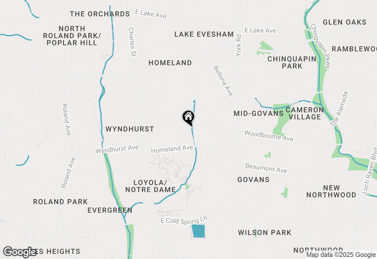 Map of 225 Tunbridge Road, Baltimore, MD 21212