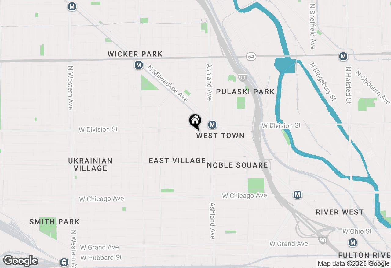 Map of 1111 N Paulina Street #3, Chicago, IL 60622