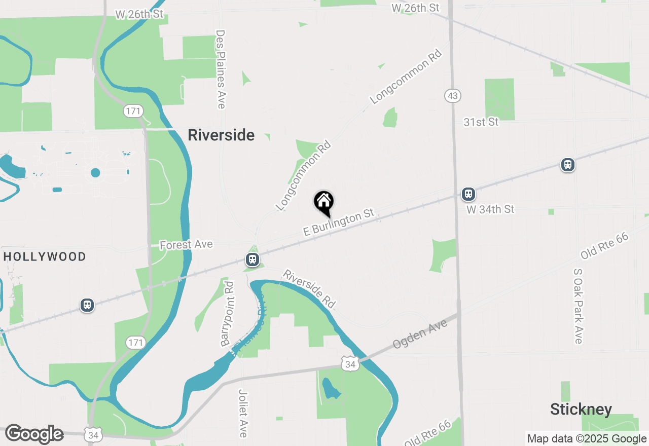 Map of 25 N Cowley Road, Riverside, IL 60546