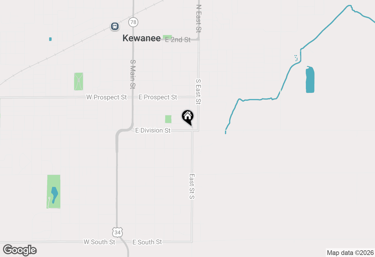 Map of 628 E Division Street, Kewanee, IL 61443