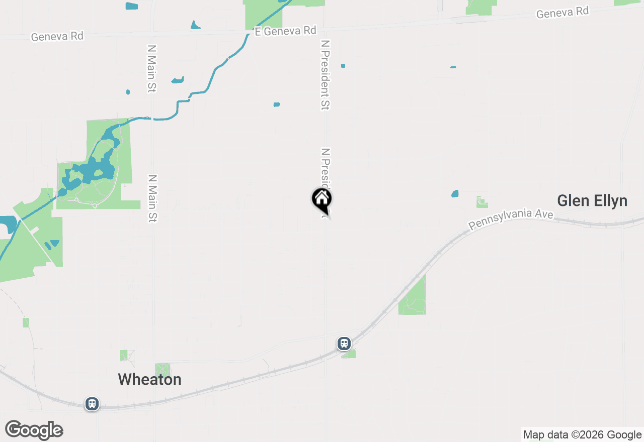 Map of 1110 N President Street, Wheaton, IL 60187