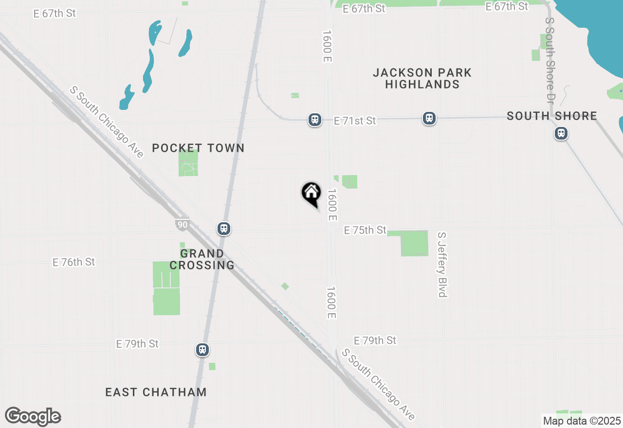 Map of 1516 E 74th Place, Chicago, IL 60619