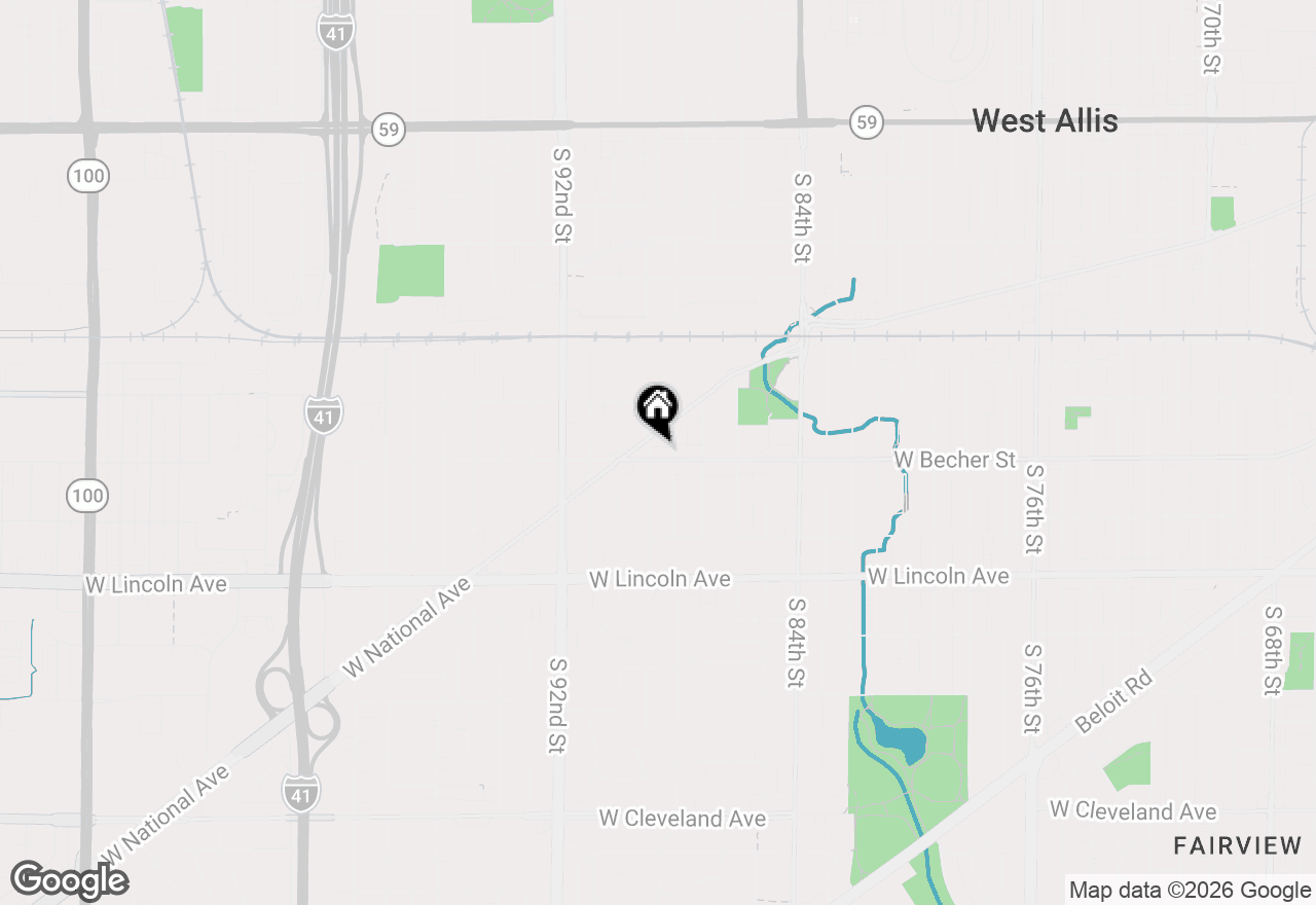 Map of 88 W Becher St, West Allis, WI 53227