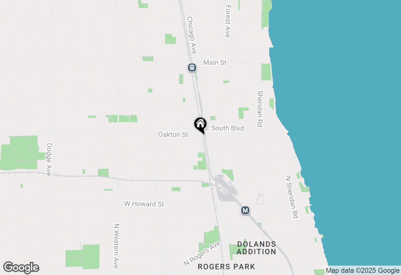 Map of 600 Oakton Street, Evanston, IL 60202