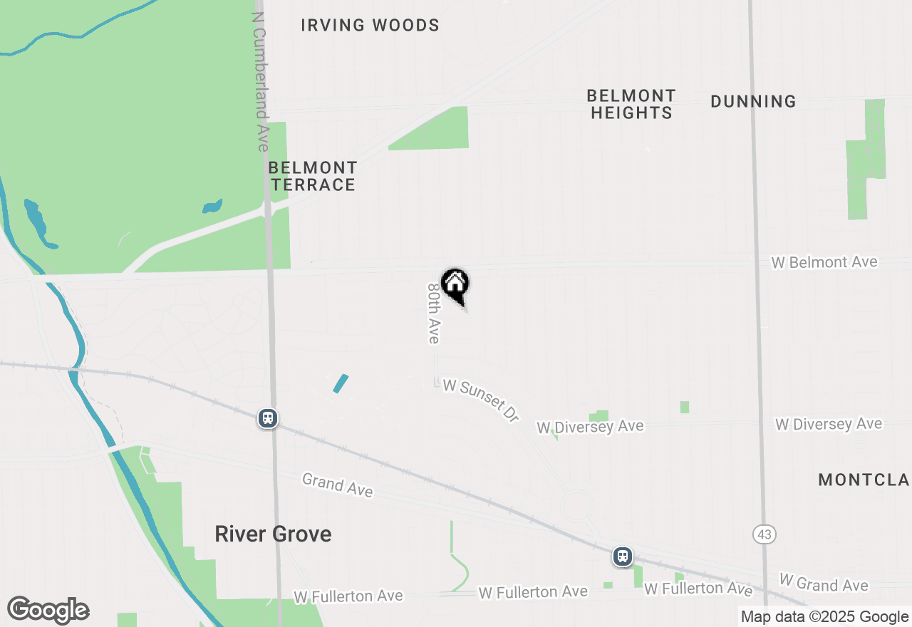 Map of 7921 W Barry Avenue, Elmwood Park, IL 60707