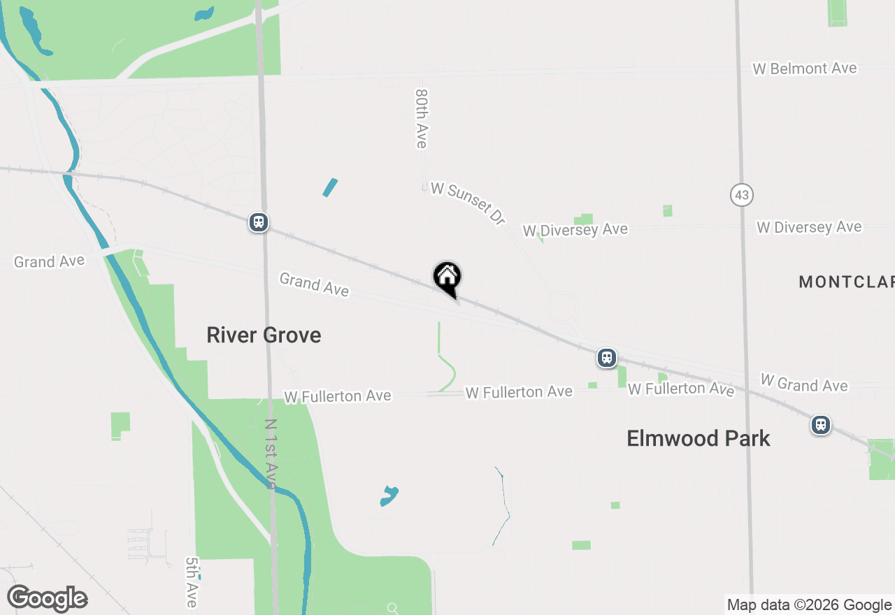 Map of 7932 W Grand Avenue #1E, Elmwood Park, IL 60707