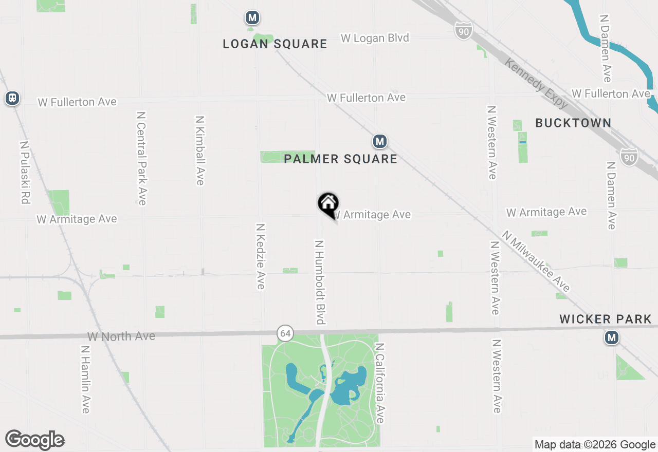 Map of 1939 N Humboldt Boulevard #1S, Chicago, IL 60647