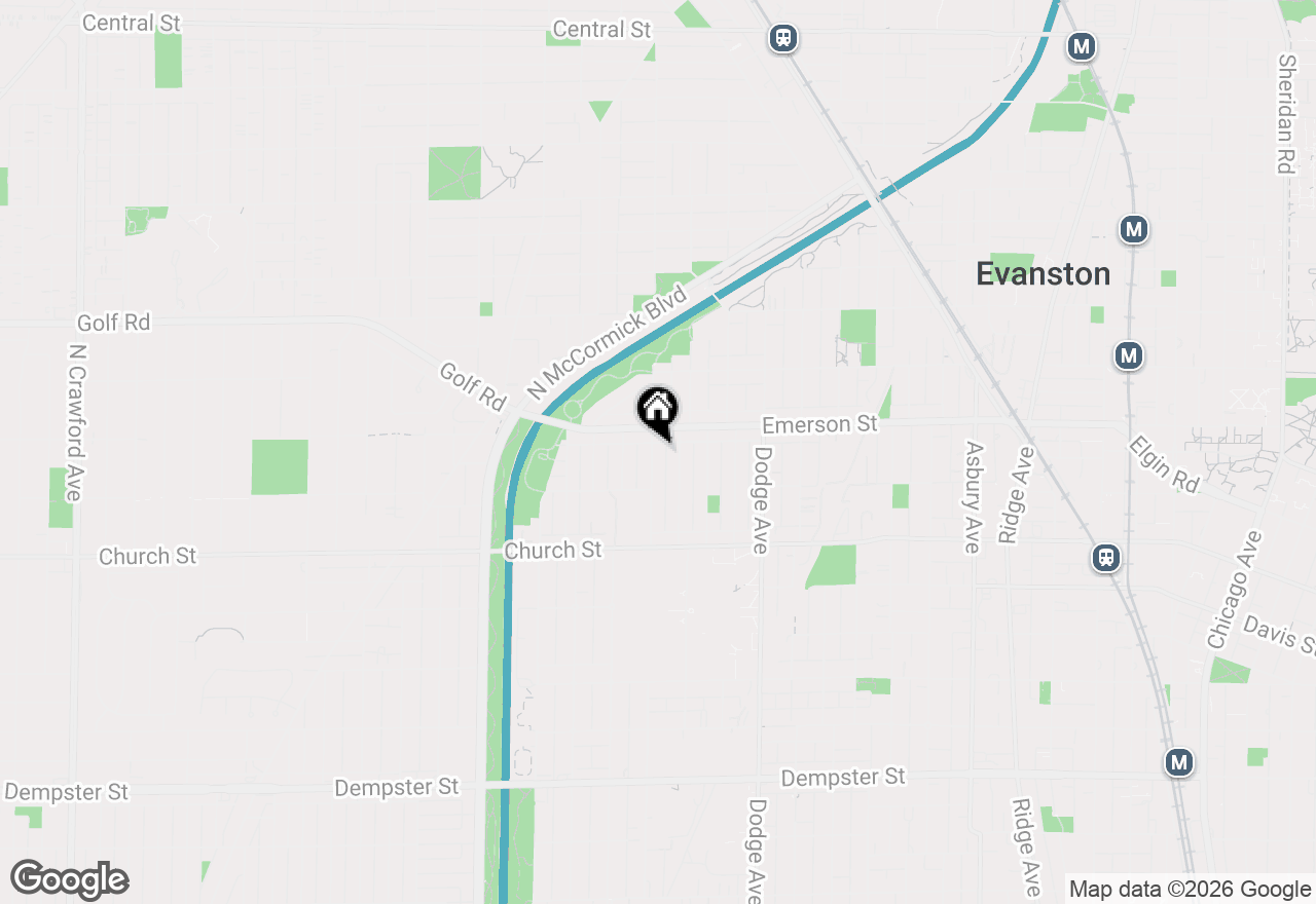 Map of 1829 Hartrey Avenue, Evanston, IL 60201
