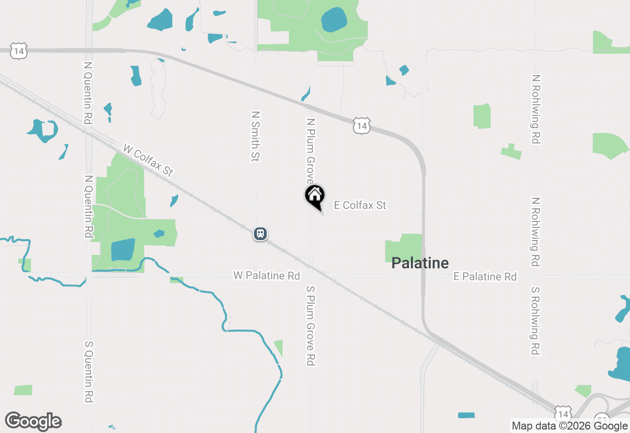 Map of 203 N Plum Grove Road, Palatine, IL 60067