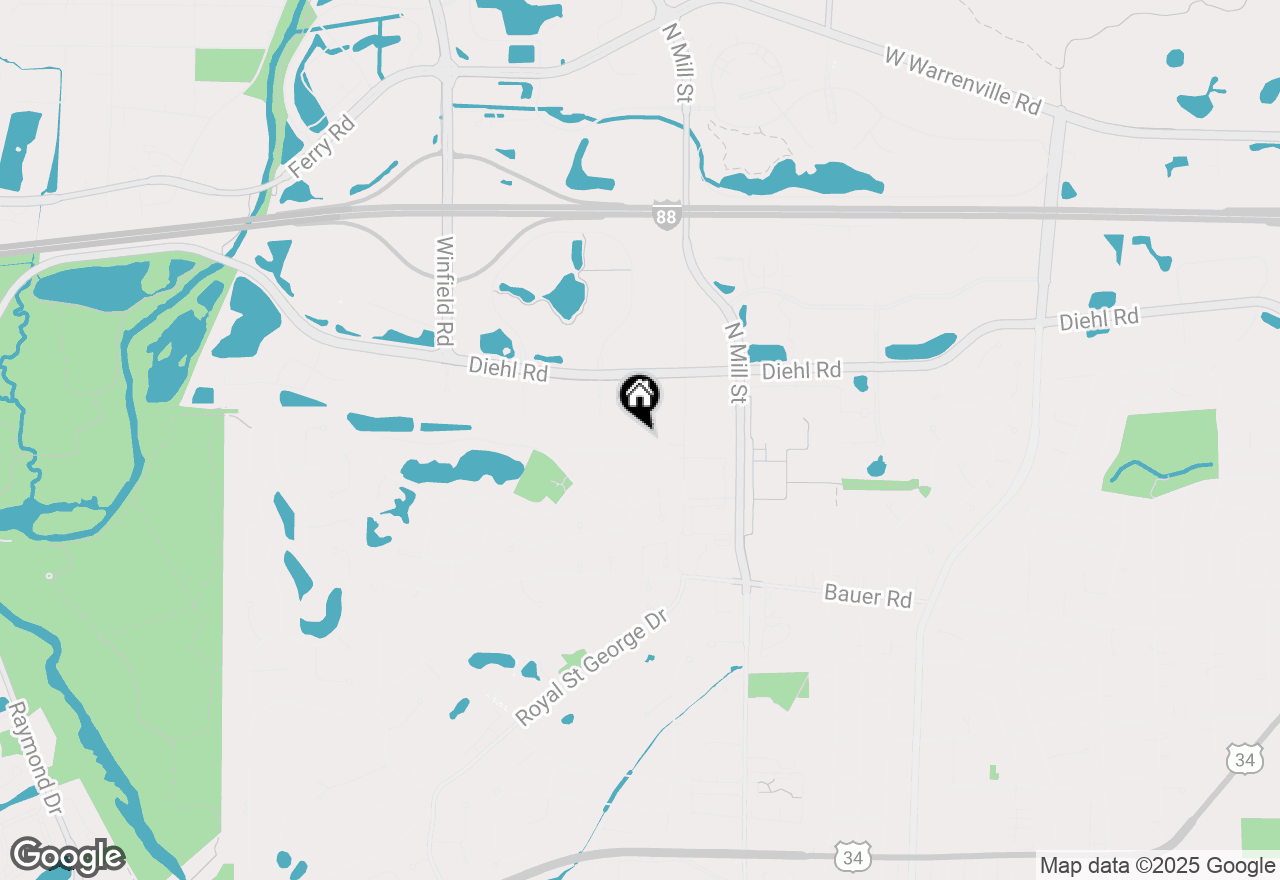 Map of 627 Conestoga Road, Naperville, IL 60563